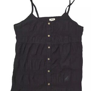 Jason Wu Camisole Adjustable Tank Top Black Women's Size XL Ruffled Button Up